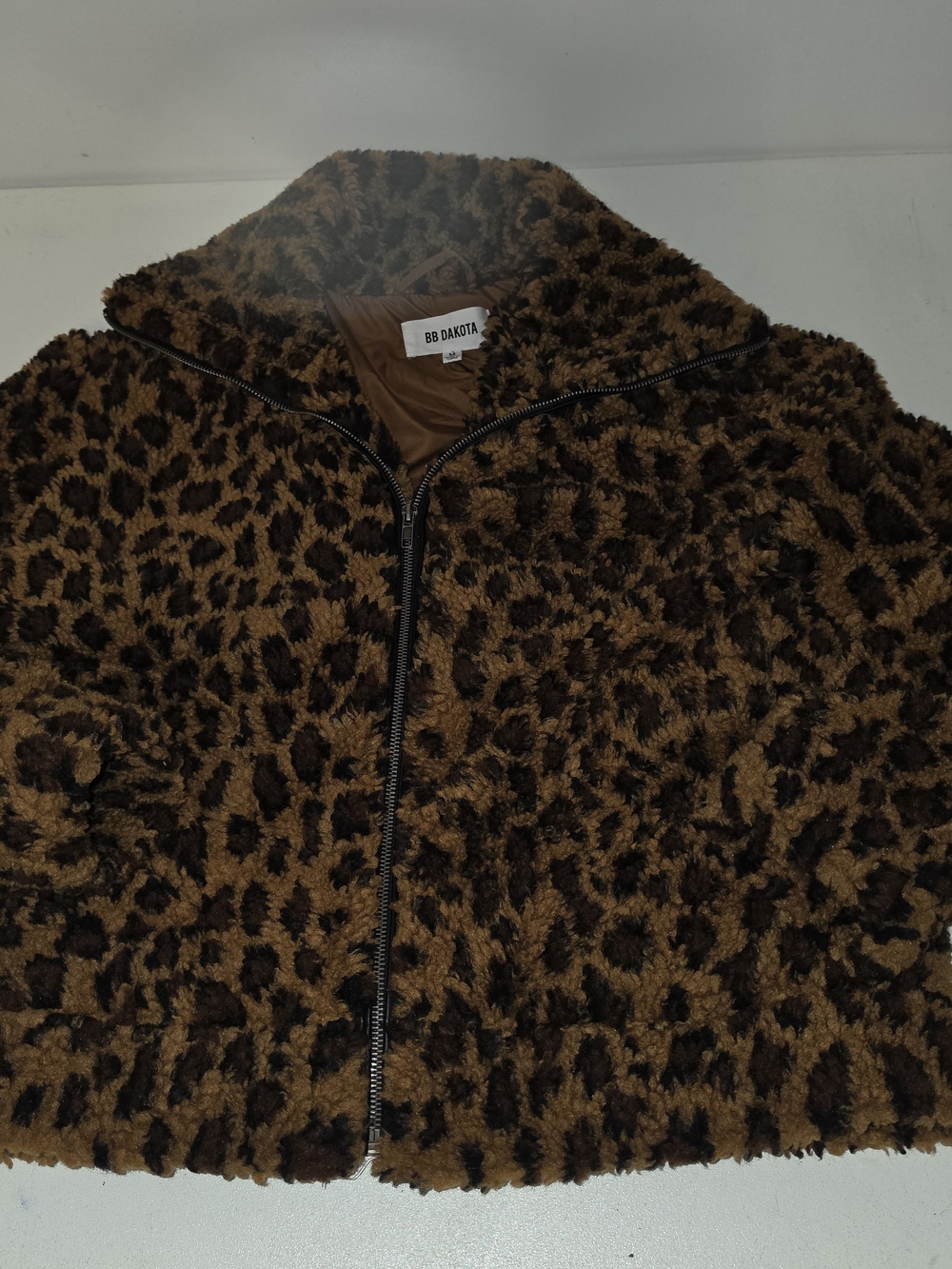 BB Dakota Kids Leopard Print Fuzzy Puffer Jacket - Brown/Black